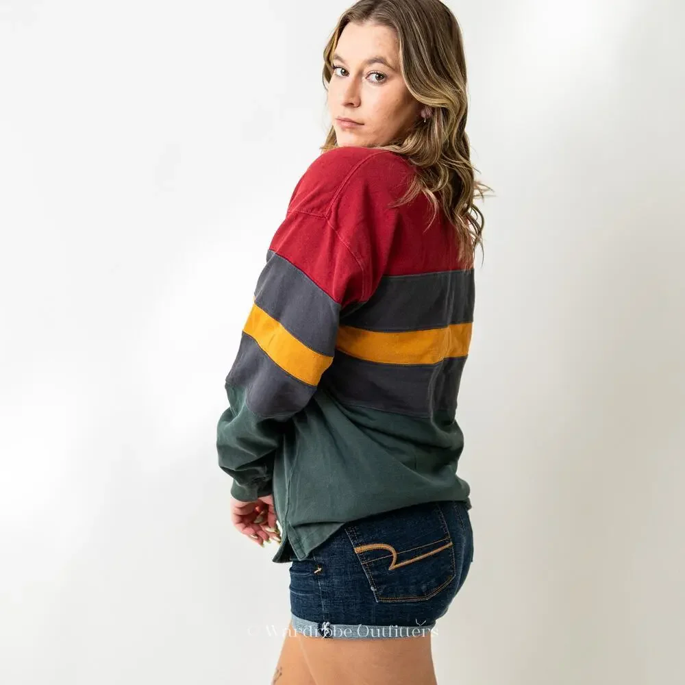 Vintage 90s Rugby Striped Sweatshirt - Picture 4 of 9